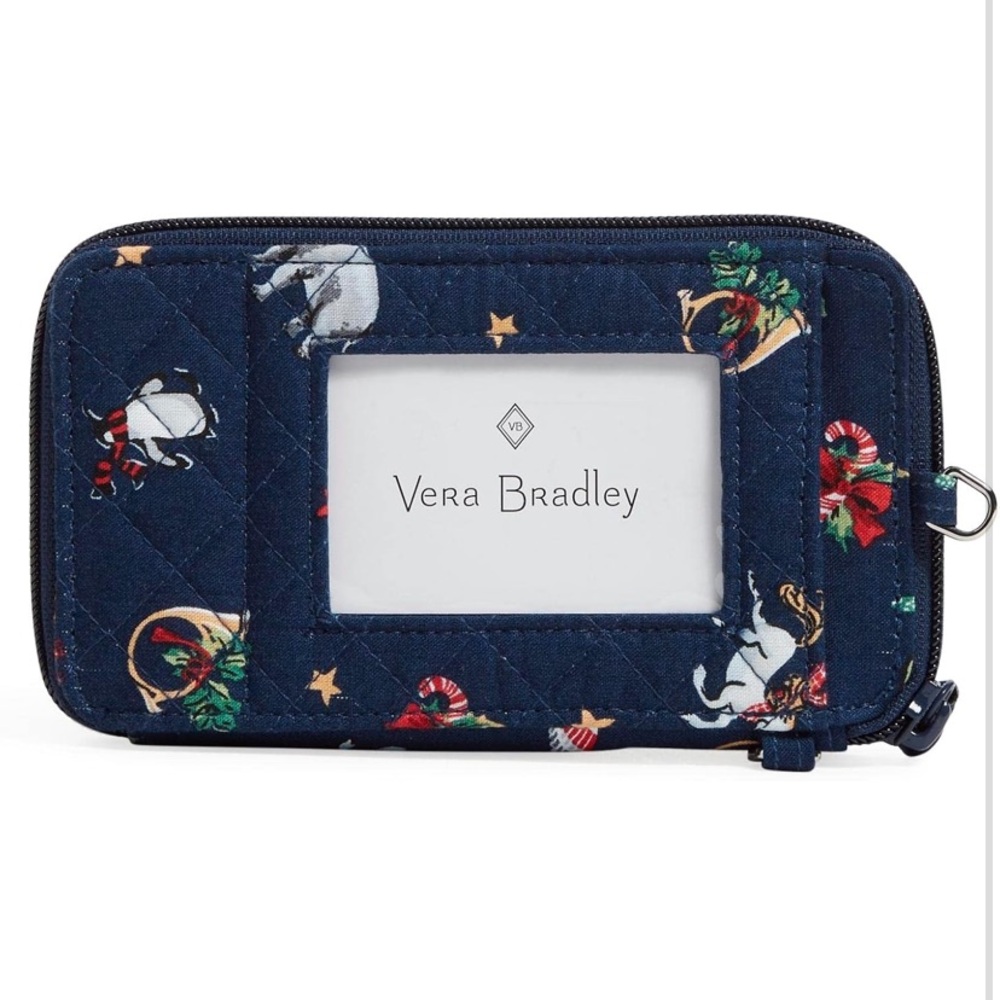 Vera Bradley Wristlet wallet Snow Globe Motifs Smartphone RFID Christmas Holiday